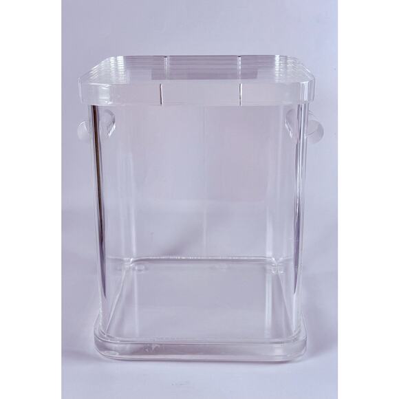 Vintage Wilardy Clear Lucite Ice Bucket Box Hinged Lid MCM Hollywood Regency 10” - Picture 10 of 13